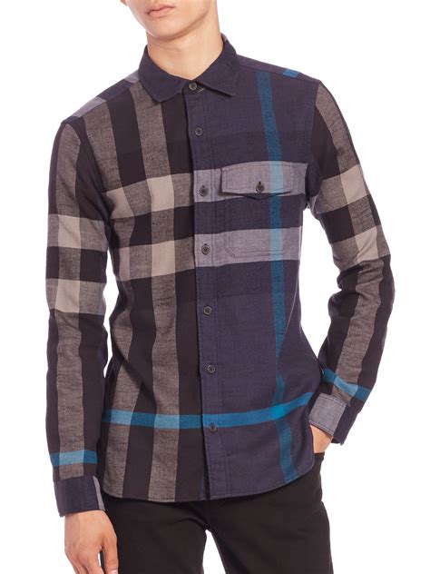 cheap burberry shirt men|burberry flannel shirt men's.